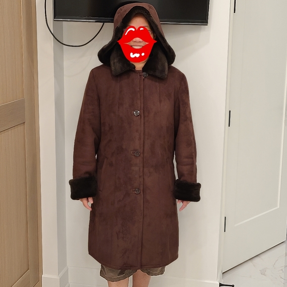 Giacca Suede and fur Jacket/ Sz Medium - Picture 1 of 3